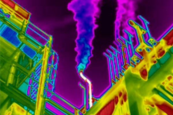 CO vent stack leak at a steel plant.